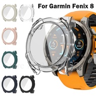 Protective Cover For Garmin Fenix 8 51mm 47mm 43mm Tempered Glass + Case Screen Protector All-around