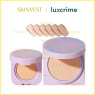 LUXCRIME Blur & Cover Silk Glowtwo way cake - TWC High Coverage Compact Foundation Powder for Smooth