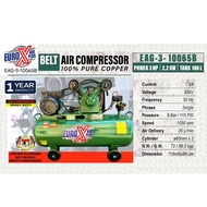 Euro-X Air Plus 3.0Hp 100L 8.8CFM Belt-Driven Air Compressor (JKKP / DOSH)
