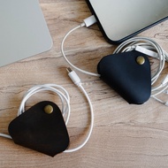 UDlab|[Texture Cowhide] Hub Cable Tie Black Coffee Brown Whole Line Storage Leather AC12-001 Cable O