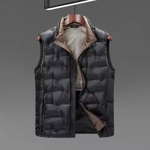 2026 Winter New Down Vest Coat Waterproof Fabric 90% Duck Down Content Thickened Warm Fashion Casual