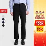CANIFA men's khaki pants, office style, basic straight form 8BK26A001 khaki pants men