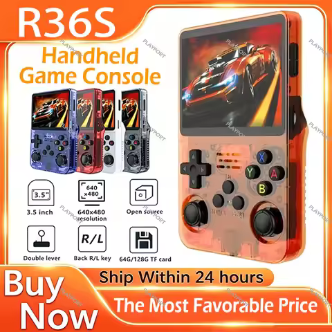 R36S Open Source Retro Handheld Game Player 3.5" Screen Hall Effect Emulator Handheld Game Console W