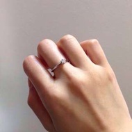 Tiffany 九成新 六爪 18分 白金鑽戒💍