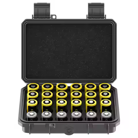 24 Slots CR2 CR123 CR123A Lithium Battery Organizer Case IP67 Waterproof Hard Case for CR17345/CR163
