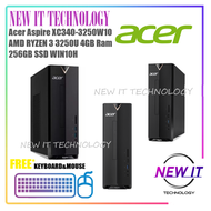 ACER ASPIRE XC340-3250W10 DESKTOP PC (AMD Ryzen 3 3250U/4GB/256GB/AMD Radeon Graphics /W10/3Yrs Onsite)DESKTOP PC (WIRELESS KB+M)