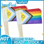 50 Pack Intersex Progress  Pride Stick Flag Small Mini Rainbow Hand Held LGBTQ Flags,5x8 Inch