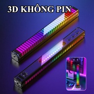 Thanh đèn LED RGB 3D L026D nháy theo nhạc 8 chế độ trang trí bàn decor phòng để taplo xe hơi decor m