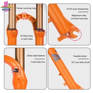 ส้อมจักรยานหน้าจักรยานเสือภูเขาโช้คสำหรับการขี่จักรยาน29นิ้วสีส้ม