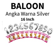 ️️1 pcs 16 inch Silver Foil Number Balloons Silver Number Balloon/s ️️
