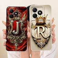 For Realme C63 RMX3939 Case For Realme C61 RMX3930 Cover Luxury Fashion A-Z Letters 2D Painted Phone