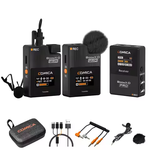 COMICA BoomX-D PRO Wireless Lavalier Microphone with 8GB Recording Capacity, Noise Cancellation for 