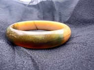 少見多彩花玉半山水手鐲玉鐲/適50、51、52圈口/特色/收藏/女兒鐲