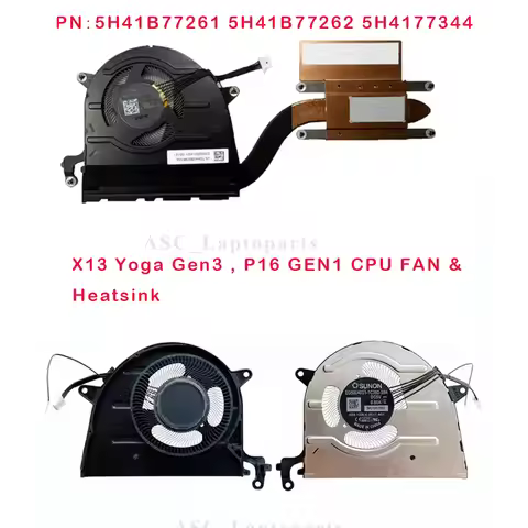New for Lenovo ThinkPad X13 Yoga Gen 3 , P16 GEN1 5H41B77261 5H41B77262 5H4177344 Laptop CPU Cooling