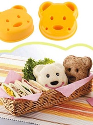 4 件裝熊形三明治機模具,適用於麵包、卡通風格、diy 吐司和兒童輔助食品烘焙模具