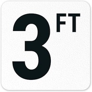 Sigo Signs Three Feet Vinyl Adhesive Pool Depth Marker, 6x6 inches, Pool Marker Anti Slip, Made in U