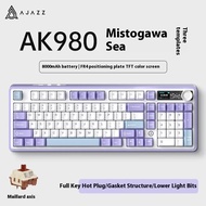 【Local Delivery】AJAZZ AK980 Mechanical Keyboard with Screen (Customizable) Knob English Wired and Bl