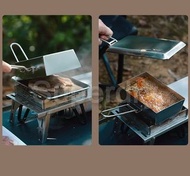 包郵 CAMPINGMOON不銹鋼 厚 煎盤 煎煮套裝 鐵板 燒 可拆卸手柄 stainless steel iron cookset cook camping fry pan Teppan-Yaki