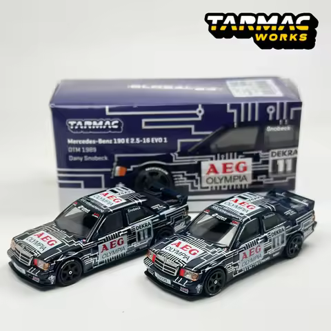 TW 1:64 Tarmac Works Mercedes-Benz 190E 2.5-16 EVO 1 DTM 1989 alloy car model Chase
