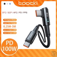 Toocki 100W Type C Cable Type C to Type C Fast Charging Cable 90 Degree Elbow Data Cable 60W With Le