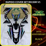 RAPIDO COVER SET RS150R/RS150 V1 20TH ANNIVERSARY (4) BLACK (STICKER TANAM/AIRBRUSH) COVERSET