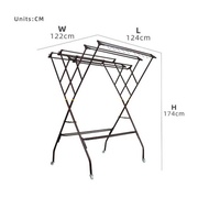 JHD COLOR RANDOM 3V 4PA640 6/8/10/12 Bars Anti Rust Foldable Clothes Rack Indoor Outdoor Drying Rack