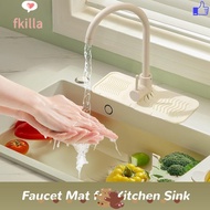 FKILLA Faucet Mat, Durable Practical Faucet Drain Drying Pad,  Silicone Water Catcher Mat for Bathro