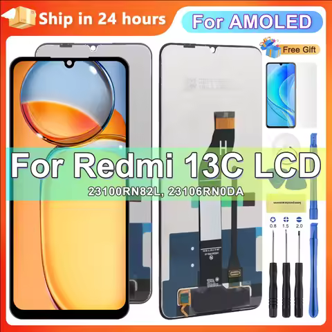 6.74'' AMOLED For Xiaomi Redmi 13C 23100RN82L LCD Display Touch Screen Digitizer Assembly For Xiaomi