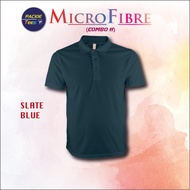SLATE BLUE 100% MICROFIBER QD0662 QUICKDRY JERSEY COLLAR SHORT SLEEVE TSHIRT MICROFIBRE SHIRT KOLAR 