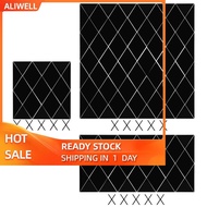 Aliwell Wall Sticker  DIY Acrylic Rhombic Mirror Stickers Self-Adhesive Black Modern Decoration for Home Living Room Bedroom