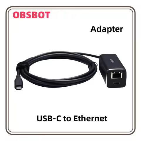 OBSBOT USB-C to Ethernet Adapter 10 100 Mbps Power Over Ethernet (PoE) Support Dual Ethernet USB-C I