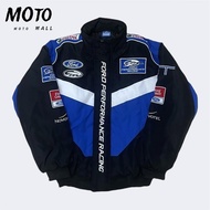 MOTO Ford F1 Motorcycle Cycling Jacket For Women Cotton Waterproof V-neck Jackets Black With Pockets