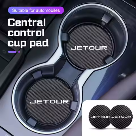 Carbon Fiber Car Coaster Mat Accessories for Jetour T2 X70 X90 X70S PLUS Dashing X-1 X95 L6 i-DM Wat