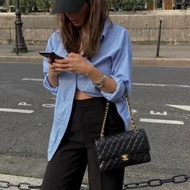 CHANEL - 黑色羊皮菱格金釦CF COCO ╻23cm