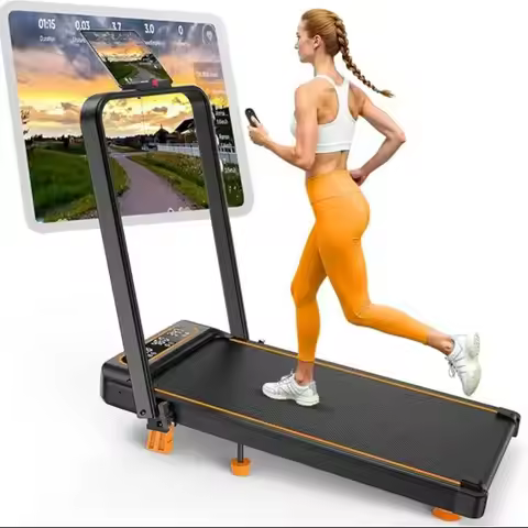 Treadmill Walking Pad with 15% Incline/2 LED Display,3.5HP Foldable Walking Pad Treadmill 350+lb,Sma