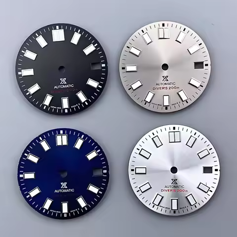 28.5mm Sunray Dial Single Calendar Green Luminous Fit NH35 NH36 Movement For Seiko 62MAS Prospex Mod