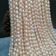 Isipadu Tinggi Berulir 6-7mm Mutiara Beras Air Tawar Asli Manik Beras Air Tawar Manik Longgar Barang