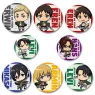 Attack on Titan Badge Handmade Cartoon Brooches Eren Levi Armin Arlert Erwin Lapel Pin Round Badge J
