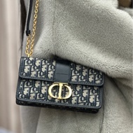 優雅秋冬必入款❄️99新🆕Dior小號Montaigne蒙田30刺繡老花翻蓋包🉑調節🉑拆卸鏈條斜挎包包