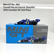 MiniGT No. 584 Tyrrell P34 4 Patrick Depailler 1976 Swedish GP 2nd Place