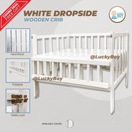 White Dropside Wooden Crib for Baby