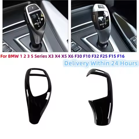 For BMW F30 F10 F15 F07 F20 F21 F22 F32 F34 F35 Piano Black Car Gear Shift Panel Frame Gear Knob Tri