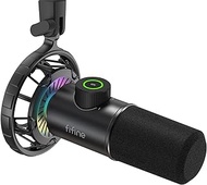 FIFINE USB Gaming Microphone, RGB Dynamic Mic for PC, with Tap-to-Mute Button, Plug &amp; Play Cardioid Mic with Headphone Jack for Streaming, Podcast, Twitch, YouTube, Discord- K658