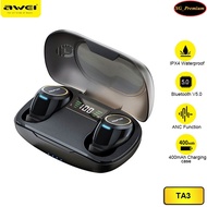 SG_Premium Awei TA3 ANC Noise Reduction Wireless Bluetooth Earbuds Digital Display IPX5 Waterproof Earphone
