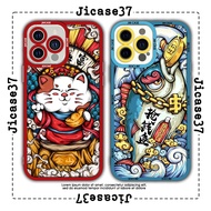 JM CASE Square Edge iphone CASE Lucky Cat Gold Money Fortune 6plus/6s/6splus/7/7plus/8/8plus/x/xs/11