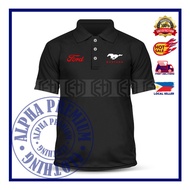 T Shirt Polo Collar Ford Mustang T-Shirt Tshirt Microfiber Dri-Fit Dry Fit Fashion Sports Unisex