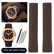 SDSyCurved End Rubber Silicone Watchbands for Patek PP Philippe Aquanaut 5167A 5164A 5168A Watch Ban