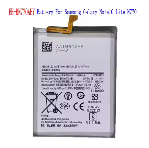 1x 4500mAh /17.37Wh EB-BN770ABY Replacement Battery For Samsung Galaxy Note10 Lite Note 10 Lite N770