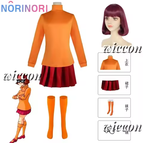 Velma Daphne Blake Cosplay Costume Adult Female Girls Fantasia Disguise Dress Socks TV Cosplay Hallo