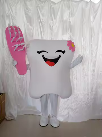 Tooth Mascot Costume Doctor of Teeth Party Dental Care Character Mascot Dress&Amusement Park Outfit 